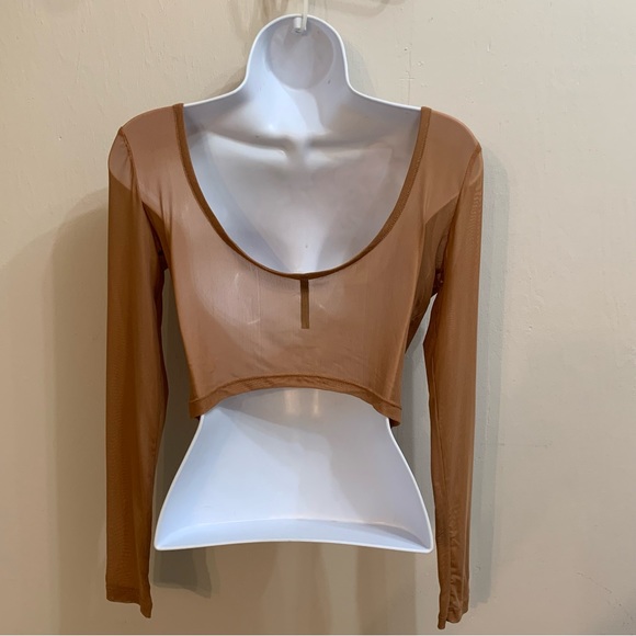 Size Small Embroidered Sheer Tic:Toc Crop Top - Picture 2 of 5